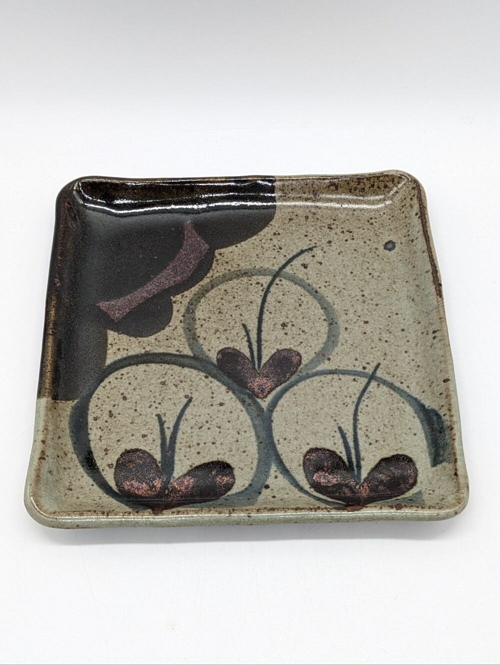 Freimarck Ceramics Square Abstract Butterfly Heart Trinket Rest Dish
